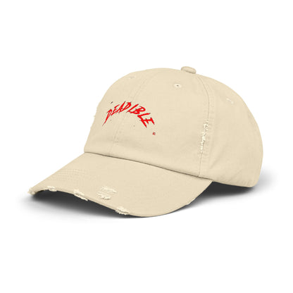 Distressed Baseball Cap – ‘Deadible’ Embroidered Hat