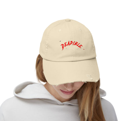 Distressed Baseball Cap – ‘Deadible’ Embroidered Hat