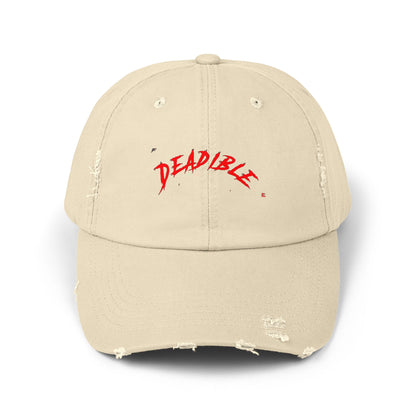 Distressed Baseball Cap – ‘Deadible’ Embroidered Hat