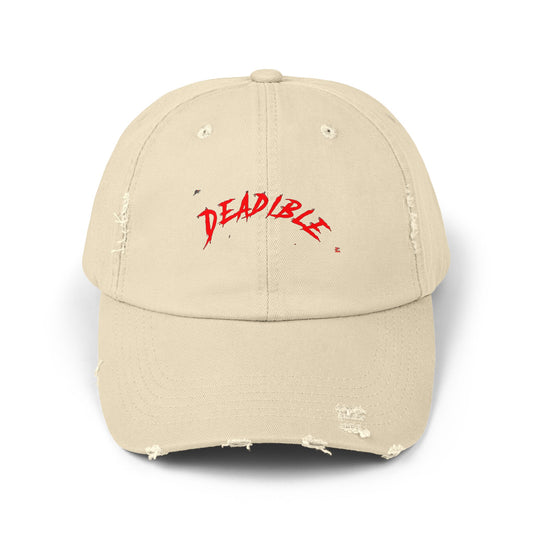 Distressed Baseball Cap – ‘Deadible’ Embroidered Hat