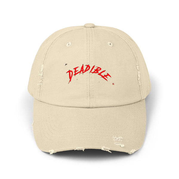 Distressed Baseball Cap – ‘Deadible’ Embroidered Hat